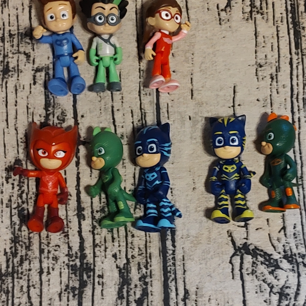 PJ mask figures set of 8 Cat boy owlet gecko